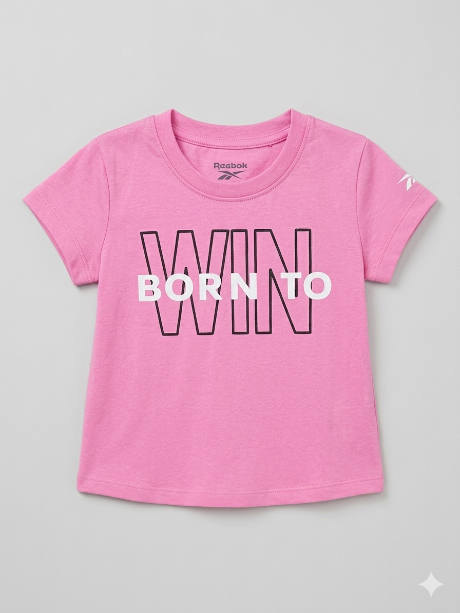 Polera Reebok Kids - Edición "Born To Win" – Rosado Intenso talla 4 años