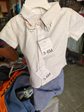 Conjunto Formal para Bebé Bonnie Baby - Camisa Blanca con Corbatín y Pantalón Casual