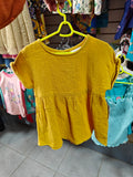 Blusa Okie Dokie de Algodón Texturizado - Color Mostaza (Talla 3T)