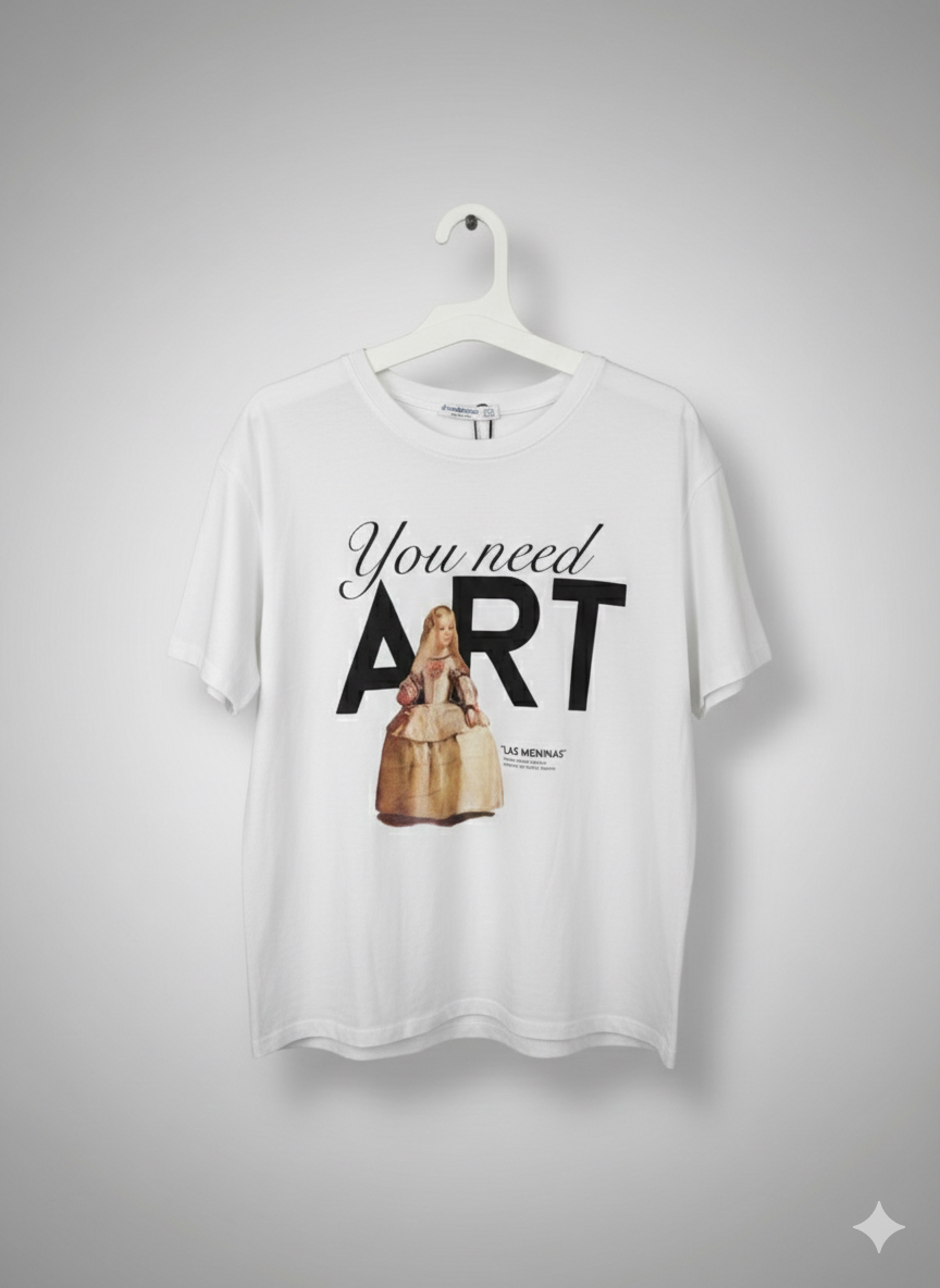 Playera Stradivarius "You Need Art" – Edición Las Meninas – Talla XL