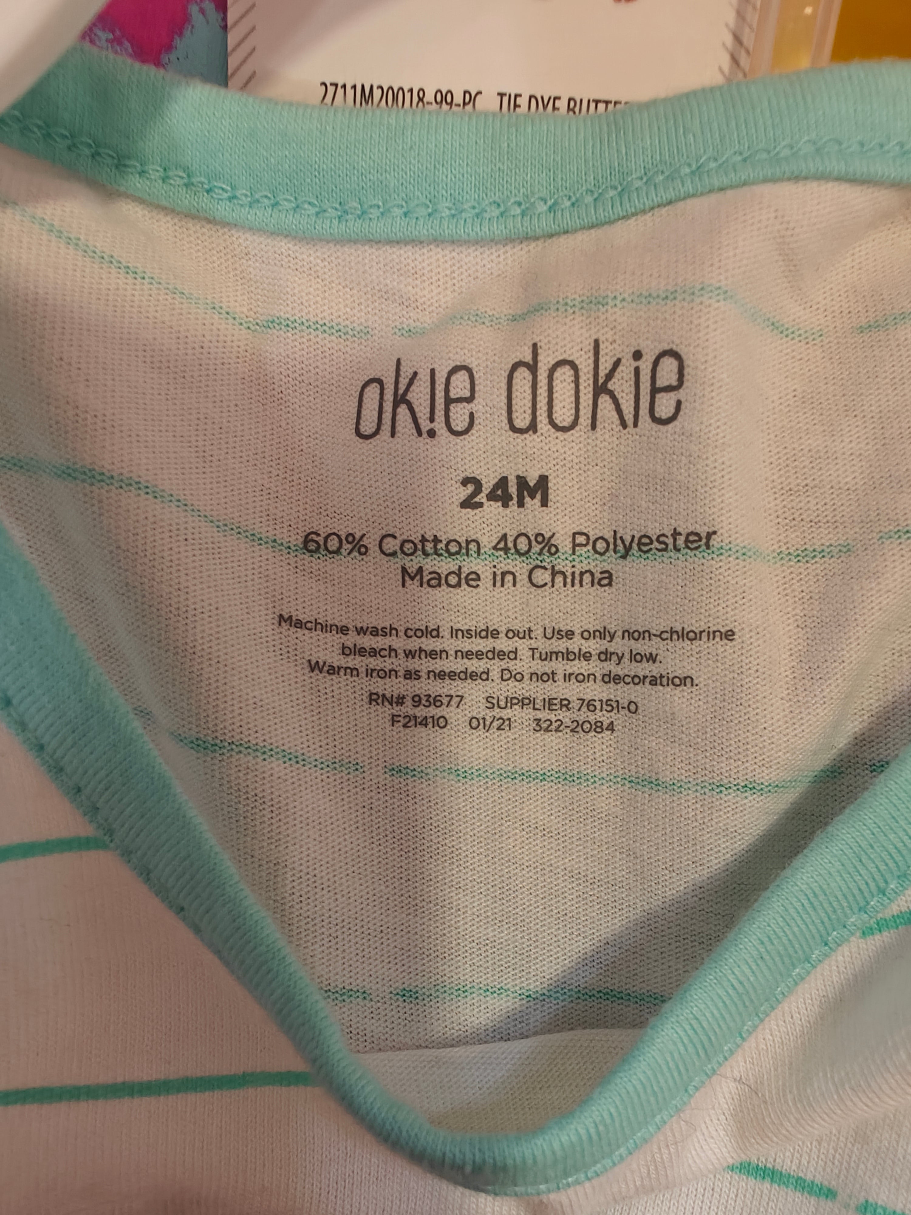 Conjunto Okie Dokie: Tank Top a Rayas y Pantalón Gris - 24 Meses