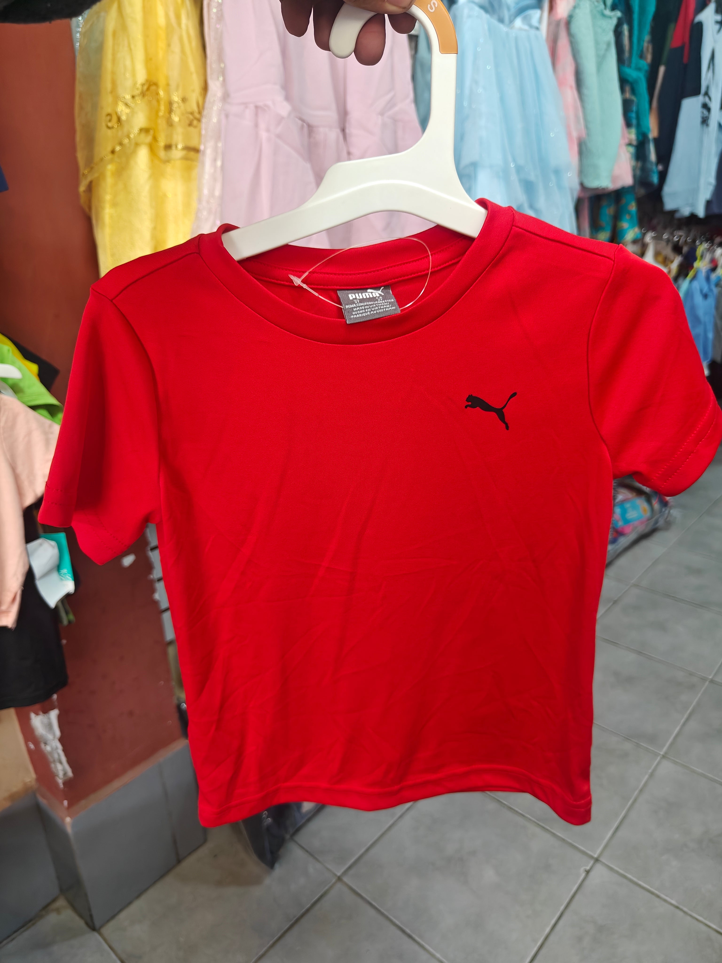 Polera Puma Sport Essentials - Rojo Vibrante para Niño (Original)