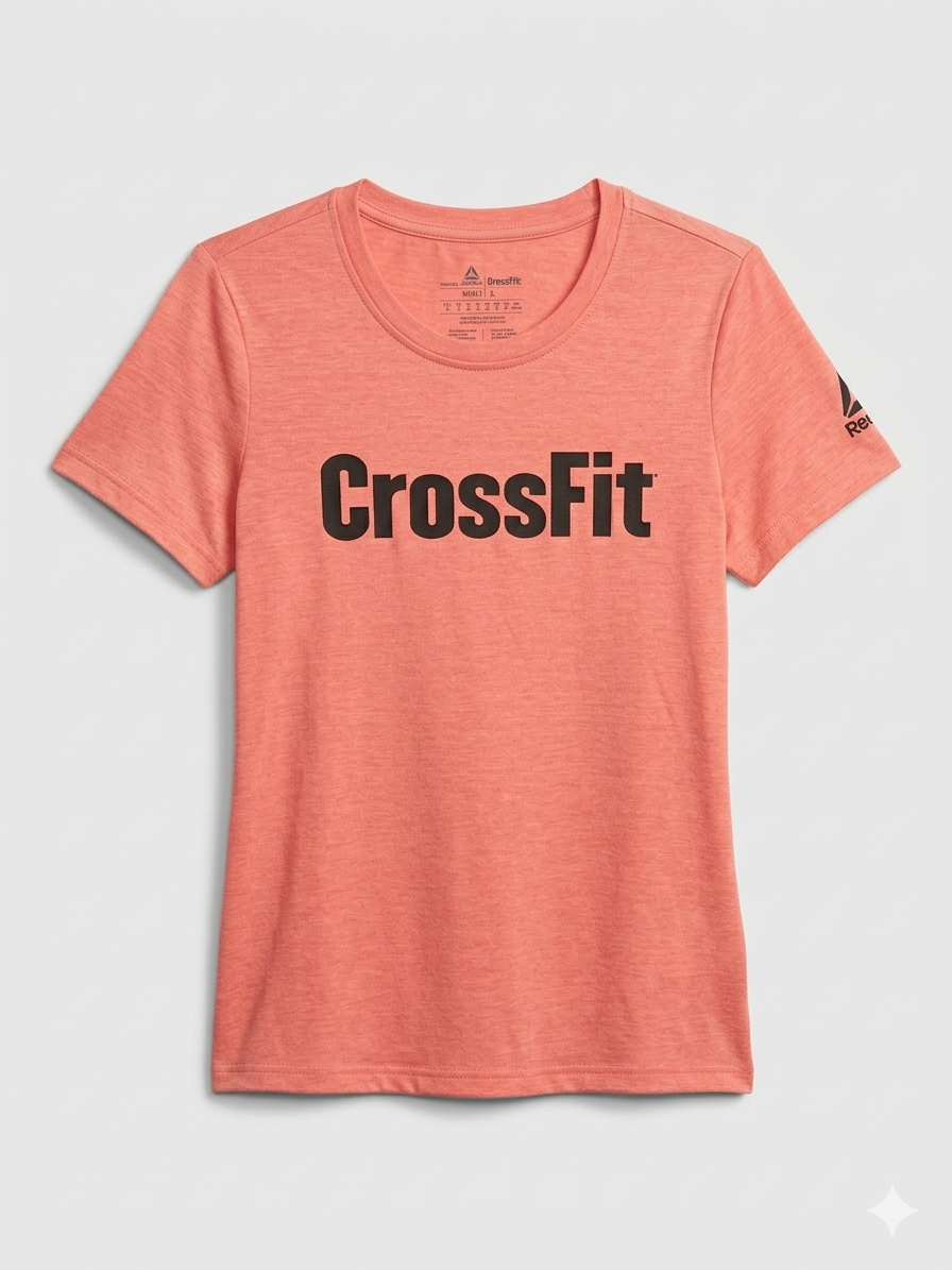Polera Reebok CrossFit Mujer Talla XS | Color Salmón Melange – Tejido técnico transpirable para Alto Rendimiento