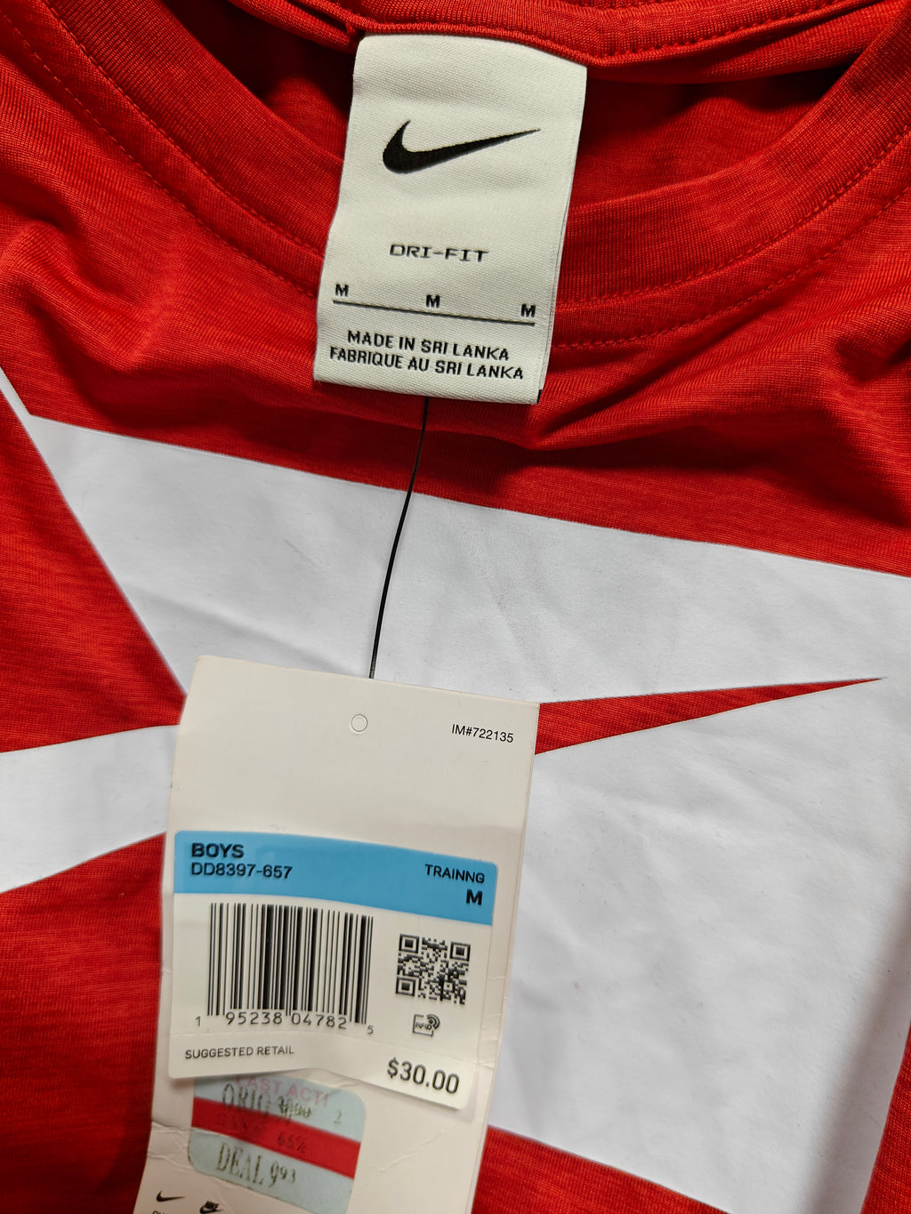 Playera Nike Dri-FIT Manga Larga para Niño - Rojo University