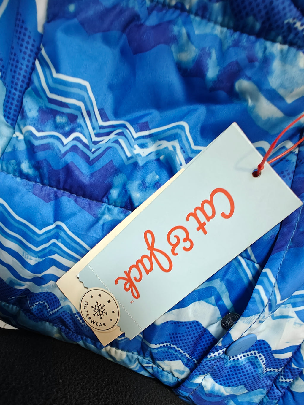 Chamarra Puffer con Capucha Cat & Jack™ para Niño - Estampado Zig-Zag Azul - Talla 2T