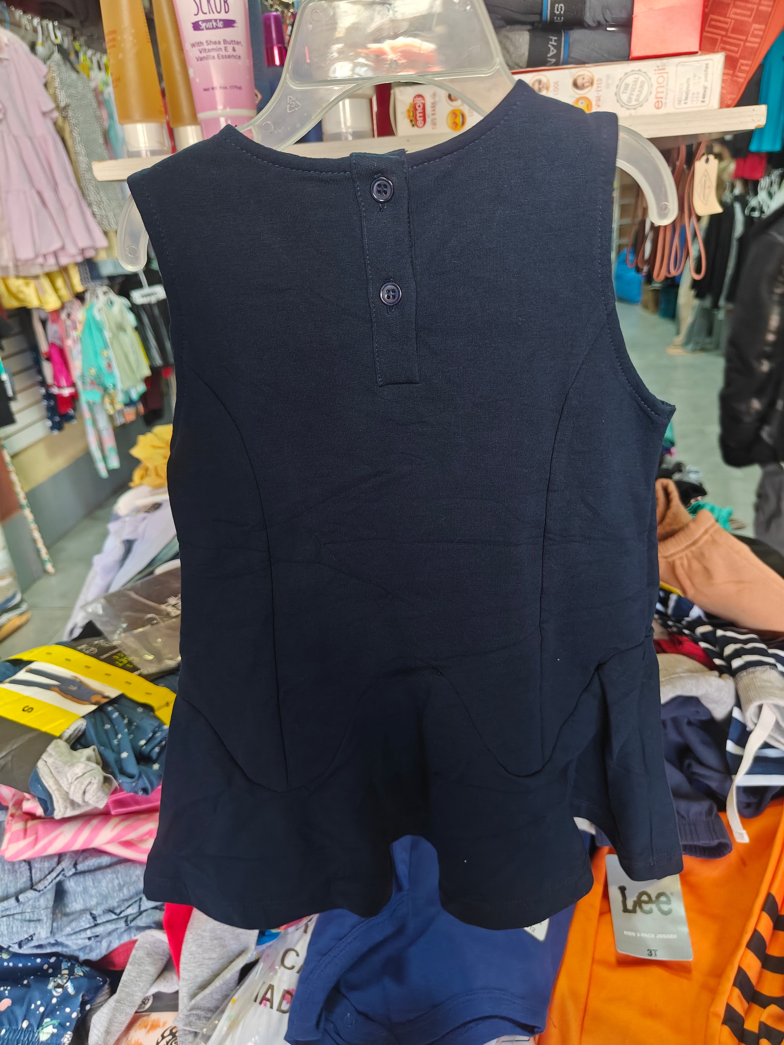 Vestido Infantil Navy con Lazo de Rayas - Mini Kids