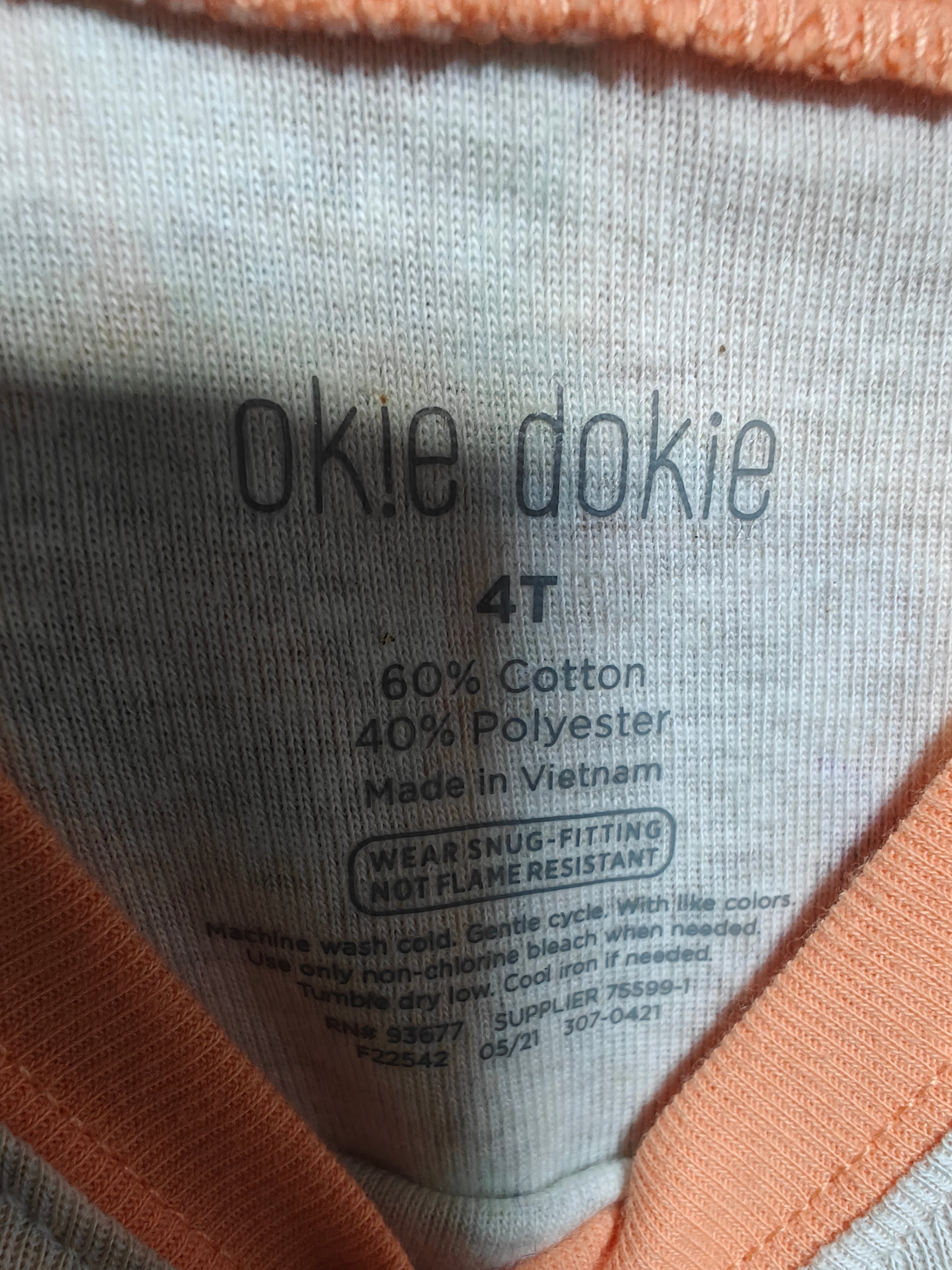 Pijama de Estrellas Multicolor - Okie Dokie (Talla 4T)