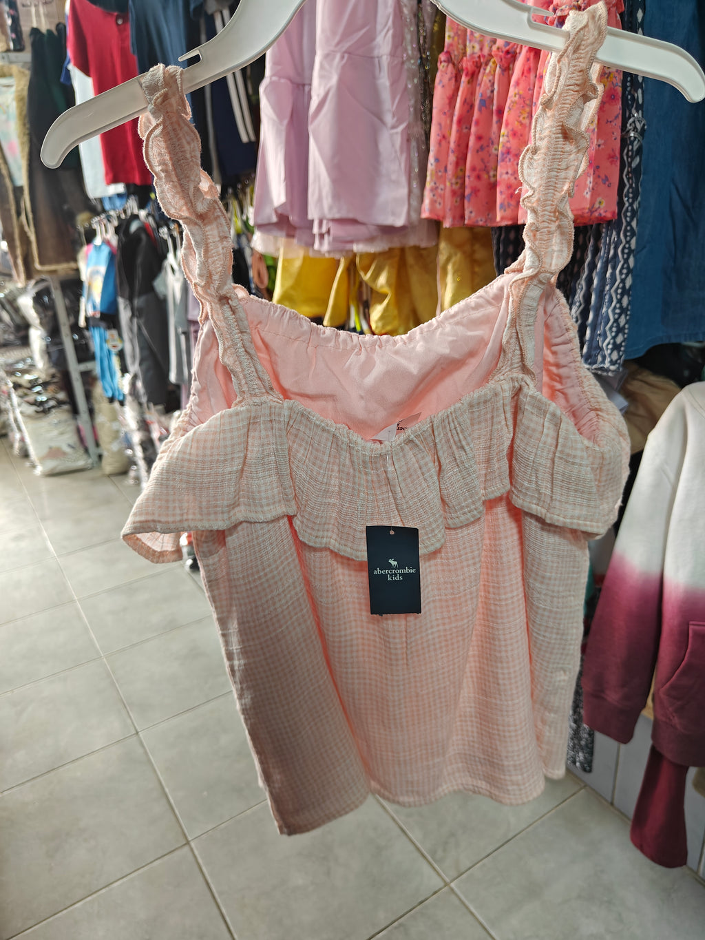 Blusa con Vuelo y Textura Gingham - Abercrombie Kids