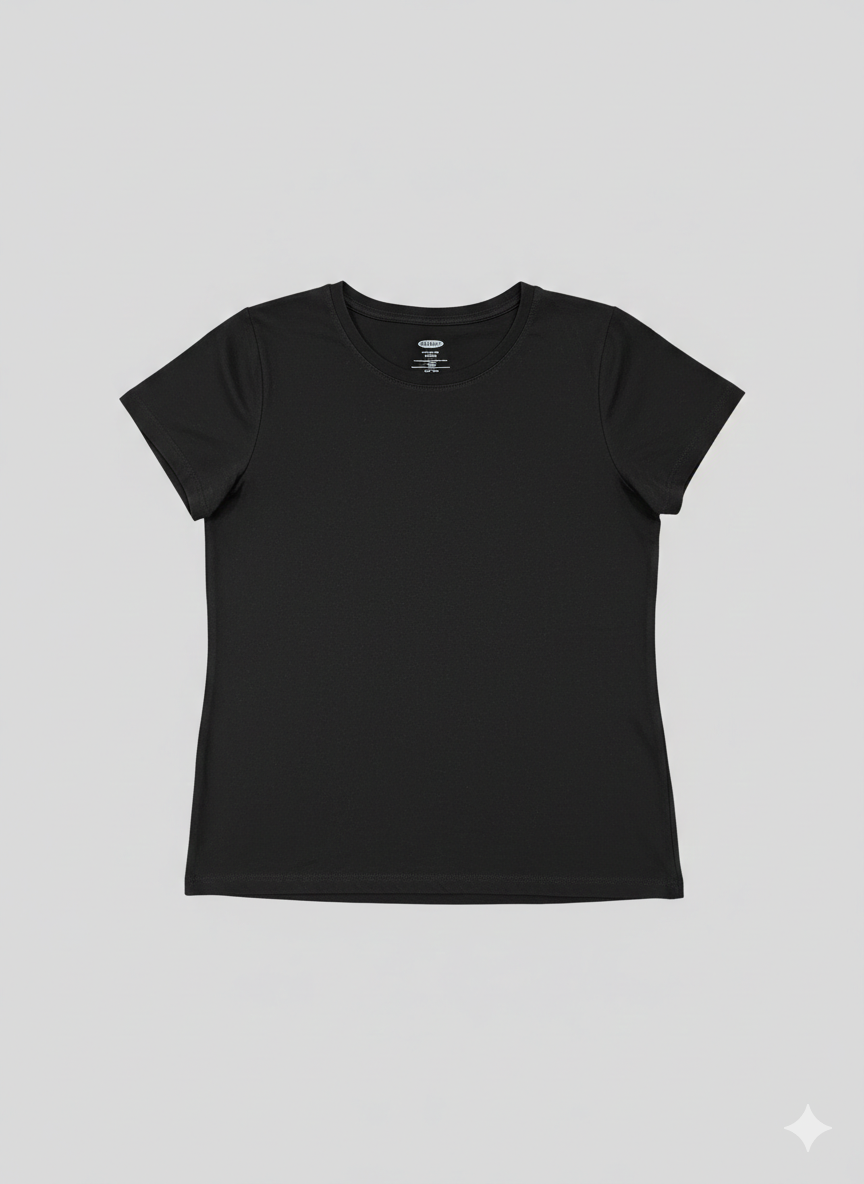 Polera Old Navy Niña Talla 10 (M) | Color Negro Sólido – Algodón Soft-Touch de Alta Calidad