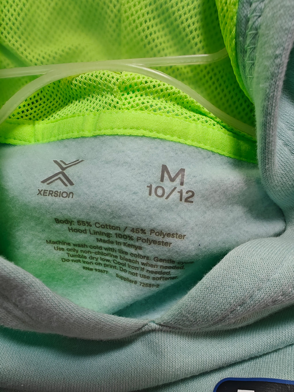 Sudadera Hoodie Xersion "Epic Game" - Menta y Marino (Talla 10/12)