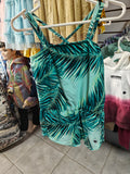 Enterizo Playero traje de baño Abercrombie Kids - Estampado Tropical Palmeras (Talla 7/8)