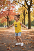 Polera Sin Mangas Niño Talla 10 Little Sprouts | Diseño "Recycle Happiness" en Amarillo Brillante – Algodón Suave Premium