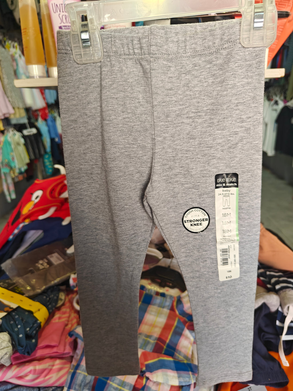 Calza Legging Okie Dokie - Gris Melange Reforzado