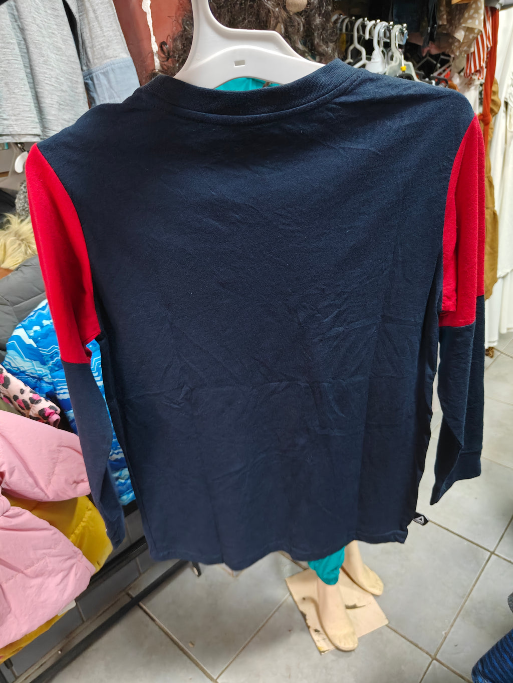 Playera Deportiva Reebok Kids – Manga Larga Navy/Rojo