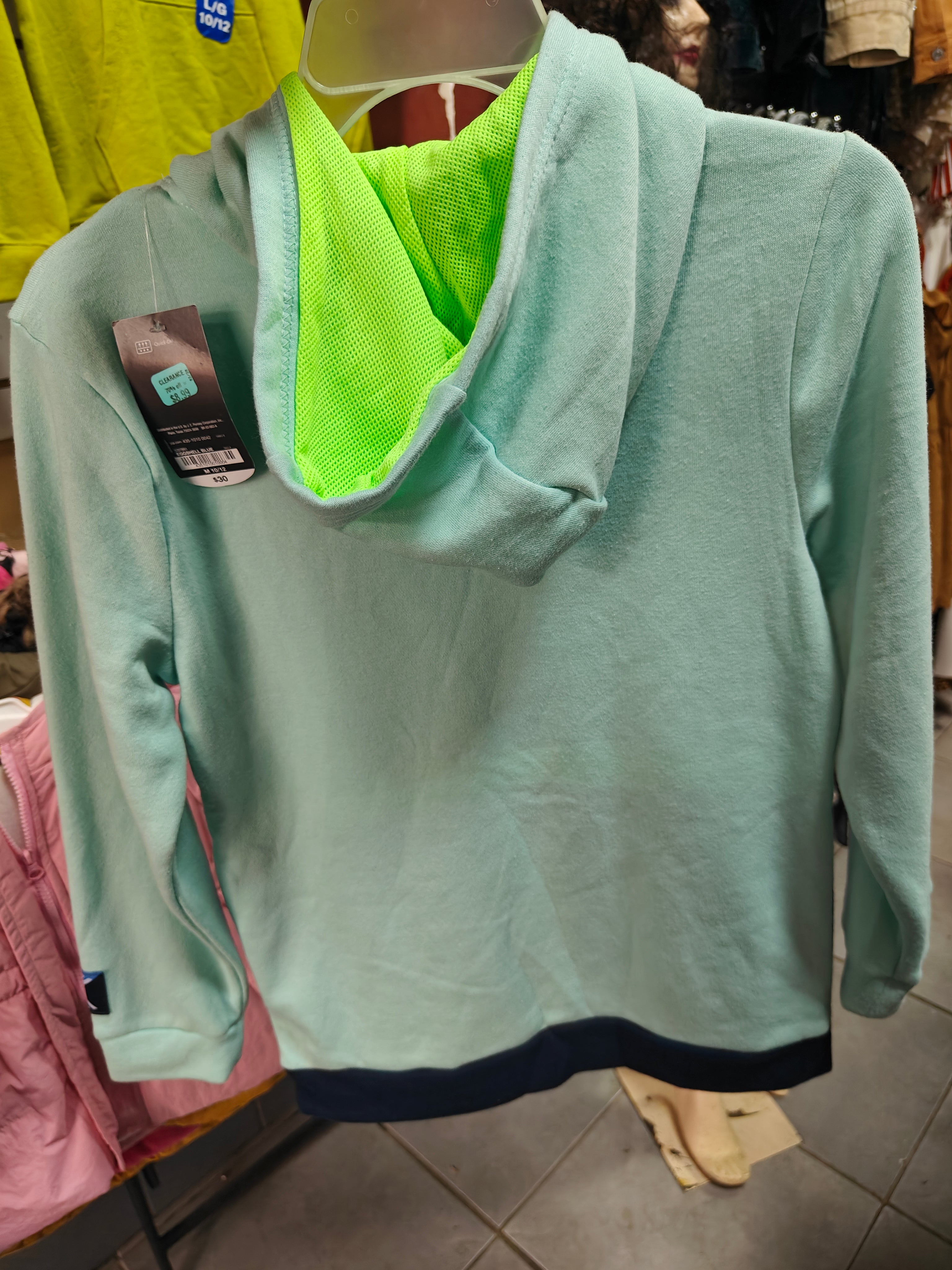 Sudadera Hoodie Xersion "Epic Game" - Menta y Marino (Talla 10/12)