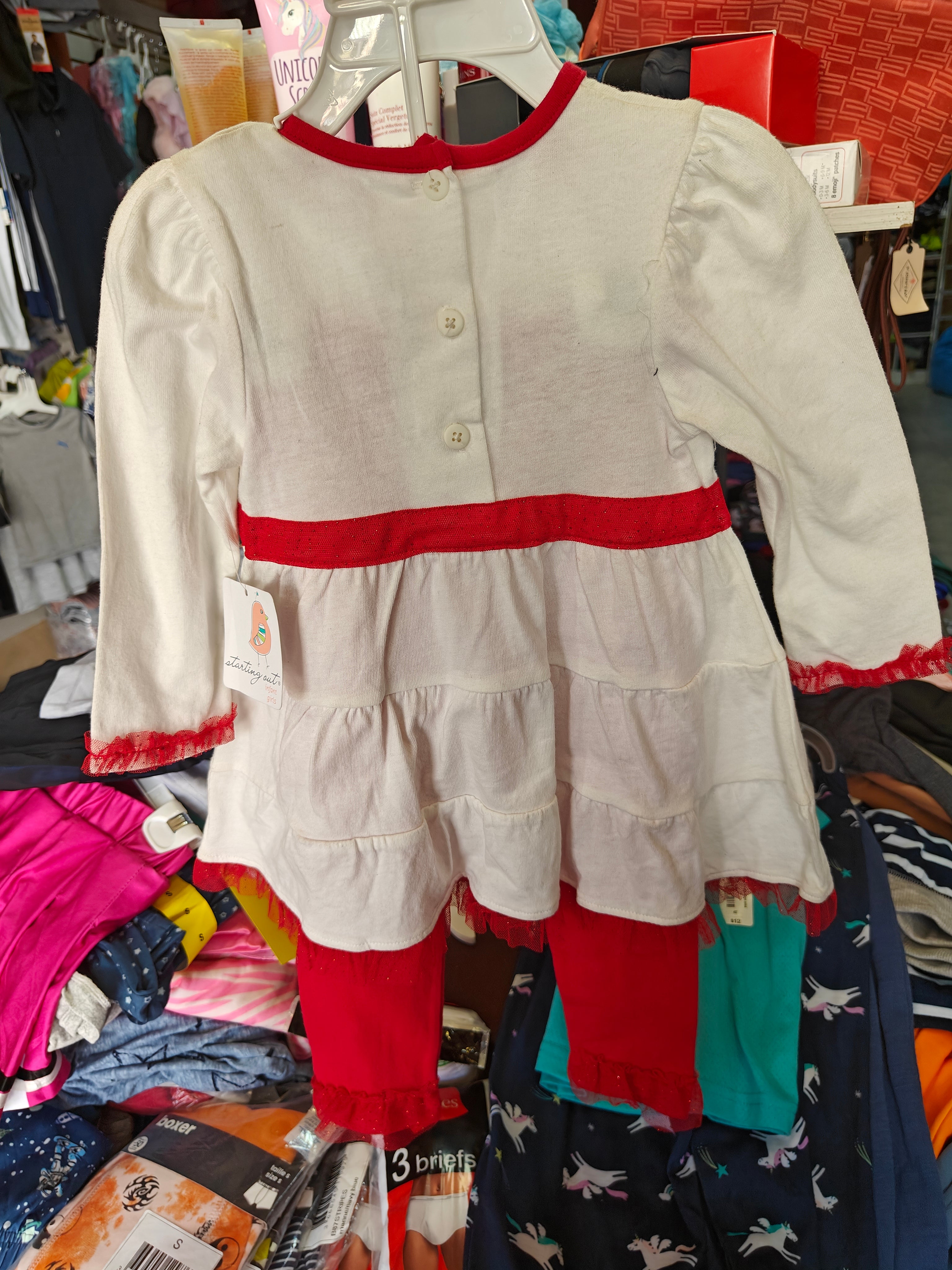 Conjunto de Vestido y Leggings para Bebé - Diseño Navideño/Festivo