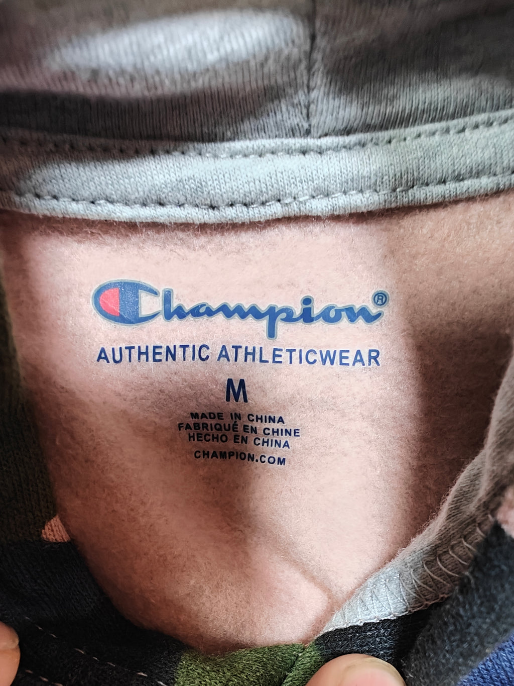 Sudadera Champion con Capucha - Camuflaje Multicolor (Rosa/Azul/Verde) talla 7/8