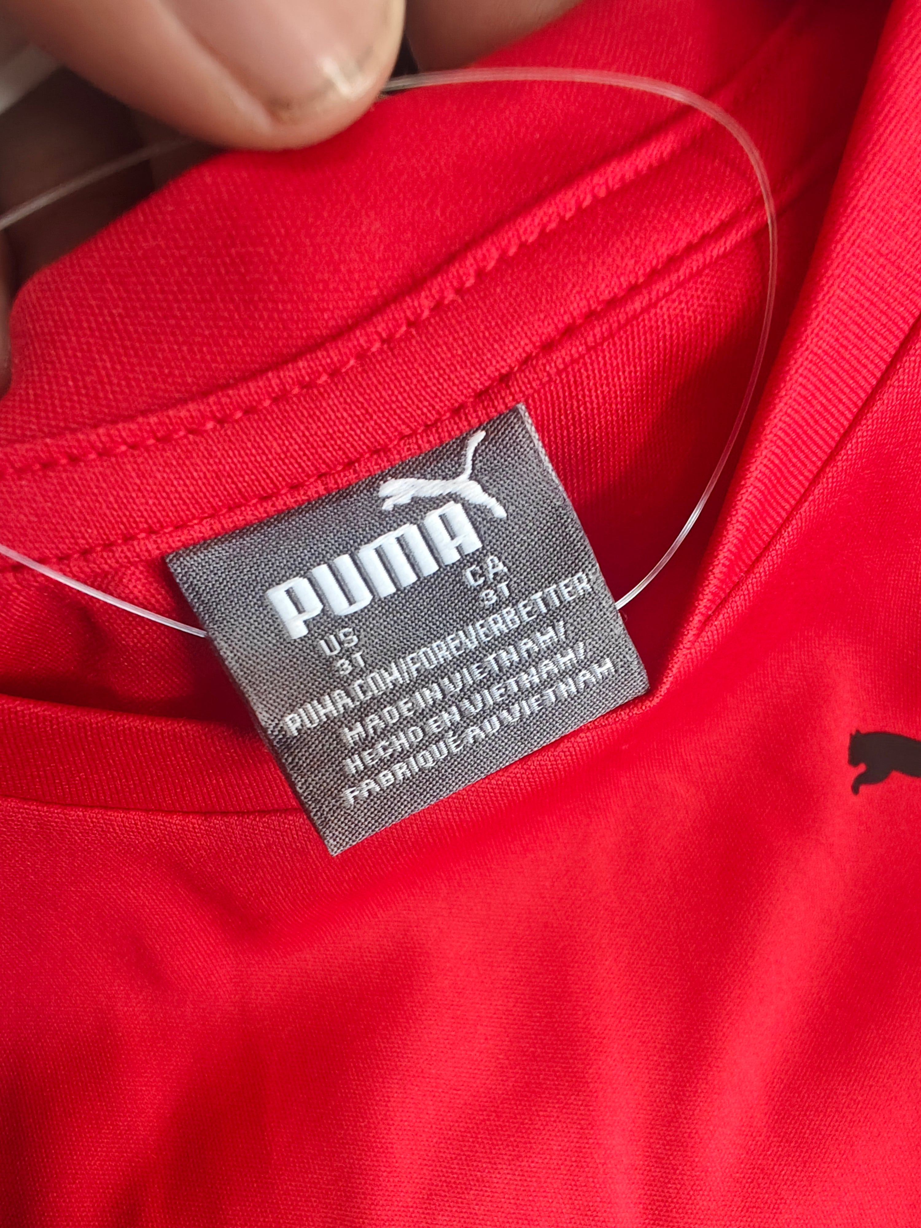 Polera Puma Sport Essentials - Rojo Vibrante para Niño (Original)