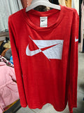 Playera Nike Dri-FIT Manga Larga para Niño - Rojo University