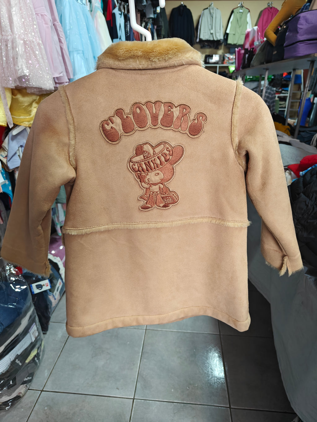 Chaqueta Estilo Shearling Can Kids - Efecto Gamuza con Forro de Pelo - Talla 120 (6-7 Años)
