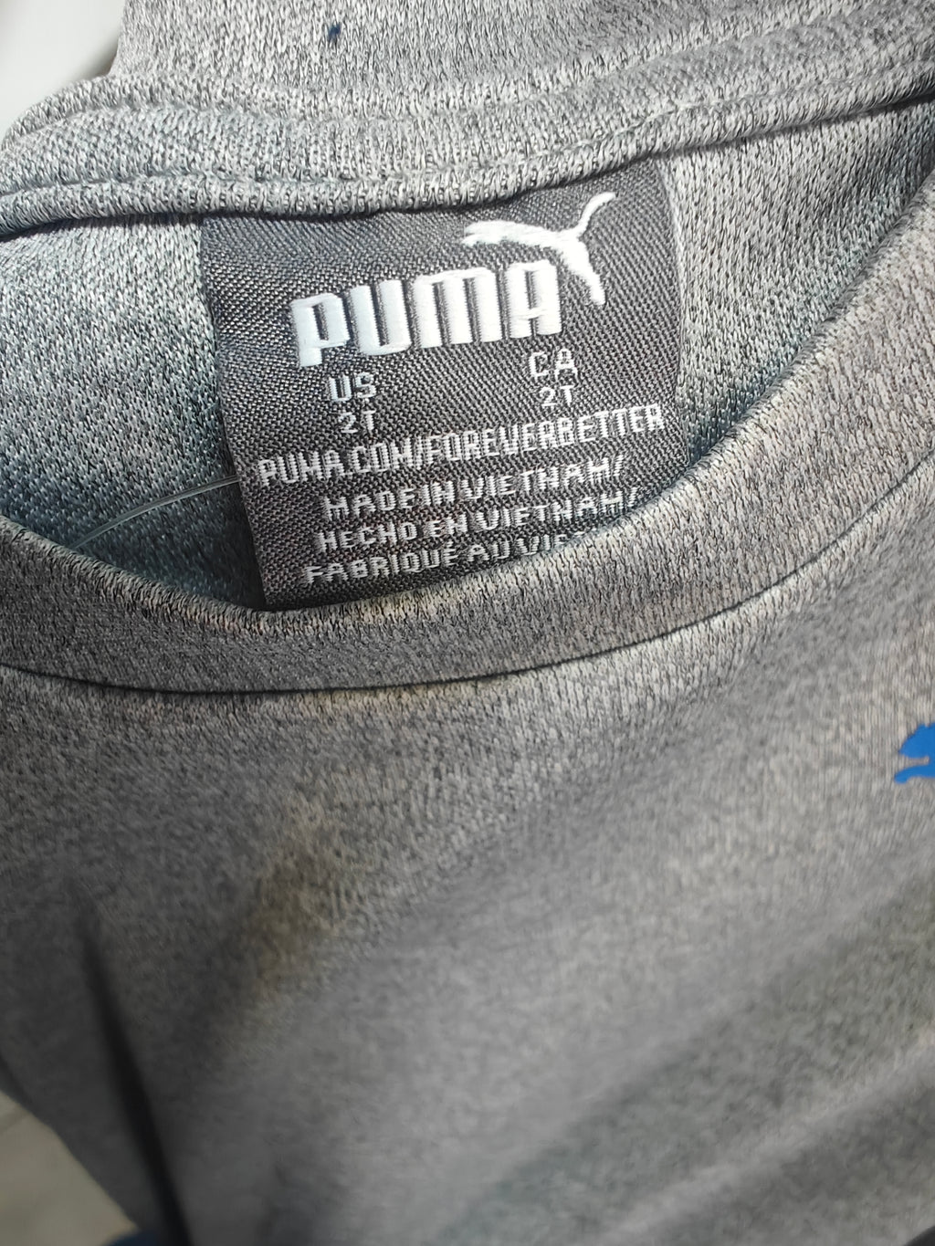 Polera Puma Training Heather - Gris Melange para Niño (Original)