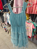 Vestido de Fiesta Speechless Kids – Azul Pastel con Brillos y Volantes