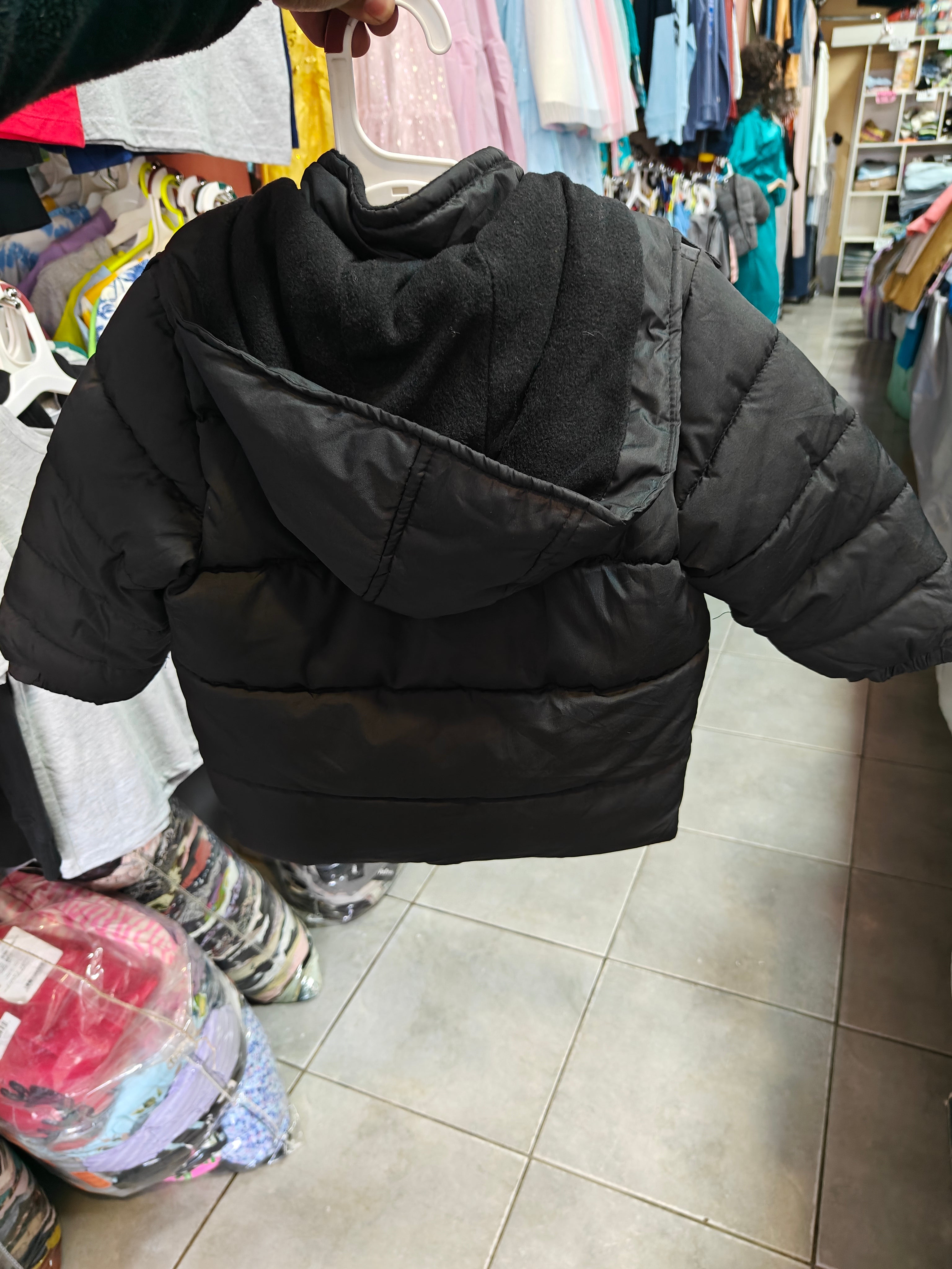 Chamarra Puffer iXtreme para Niño - Negro con Detalle Sport - Talla 2T