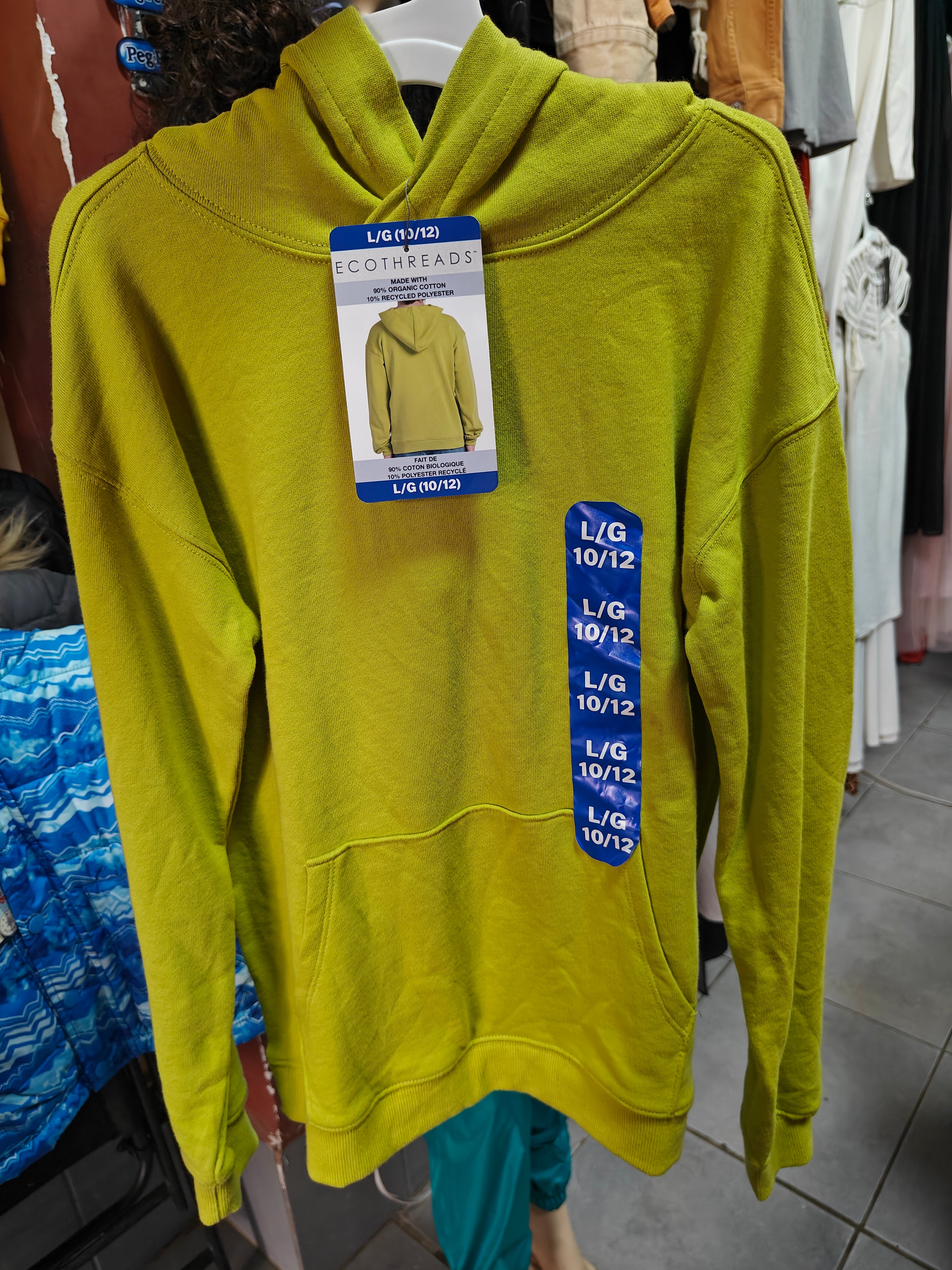 Hoodie Ecothreads Kids - Verde Lima Orgánico