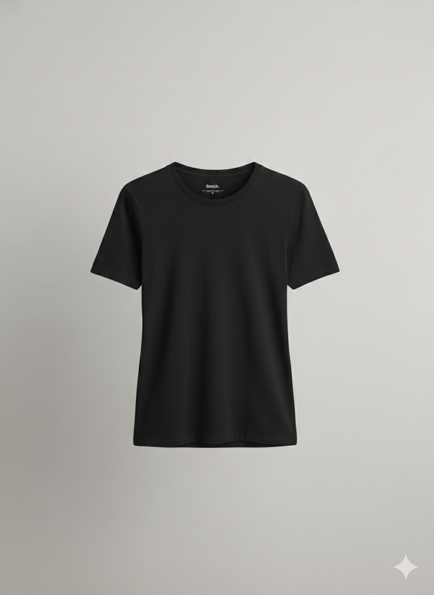 Polera Bench Essential – 100% Algodón Premium Negro Mate
