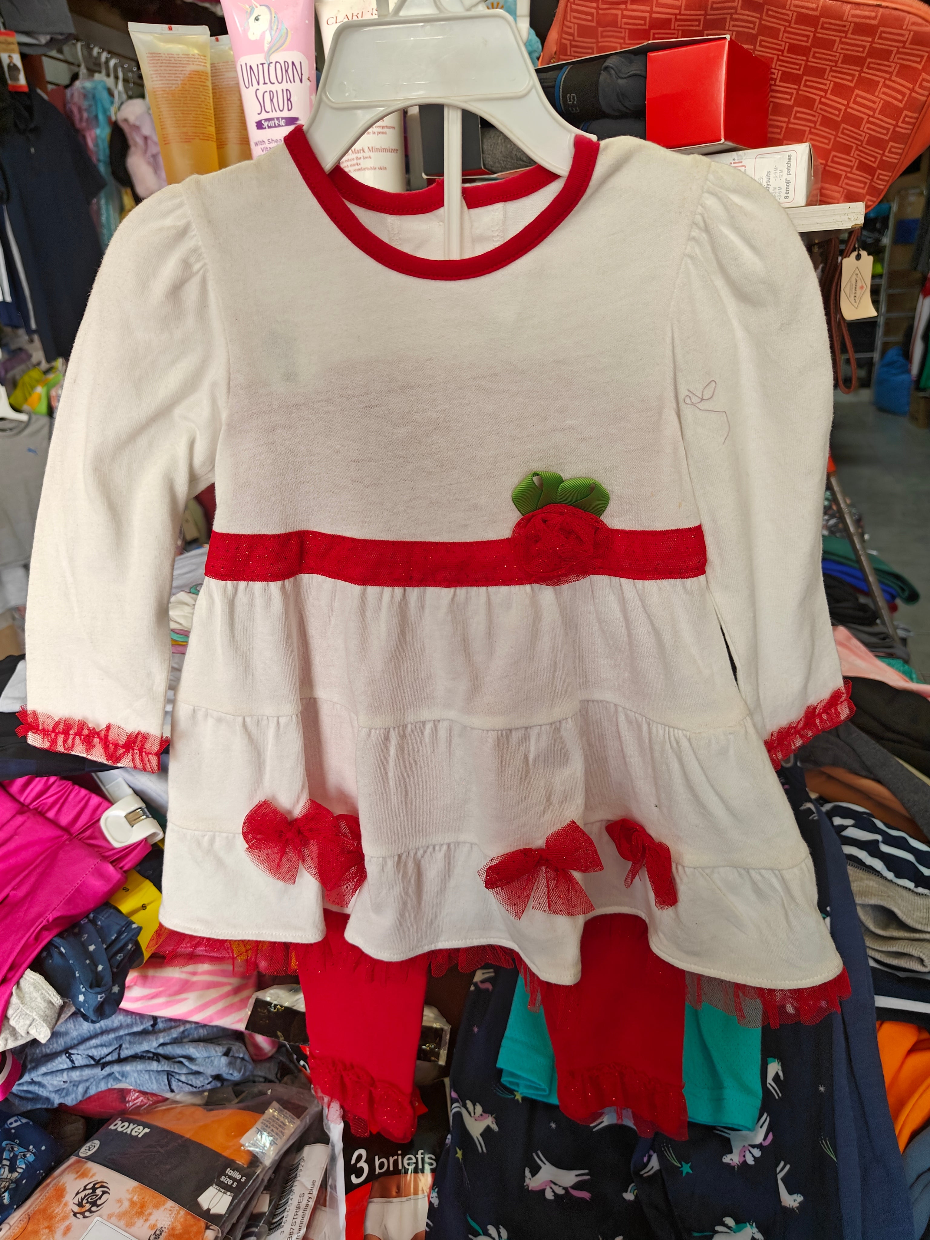 Conjunto de Vestido y Leggings para Bebé - Diseño Navideño/Festivo