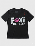 Polera Deportiva Mujer Foxi Triathlete Talla L | Cuello en V Color Negro – Tejido Transpirable de Secado Rápido