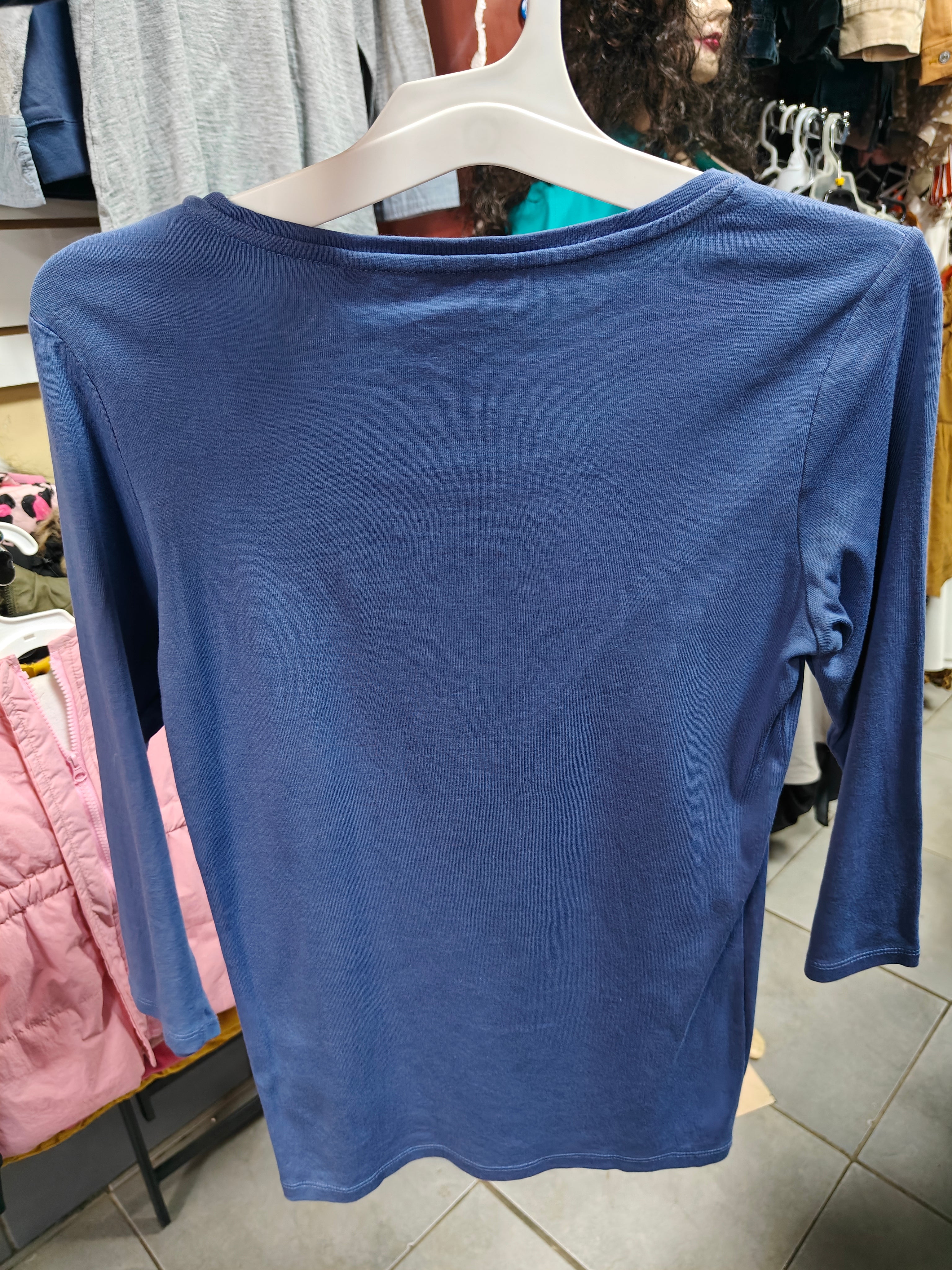 Camiseta Uniqlo de Algodón Premium - Azul Denim (Talla M)