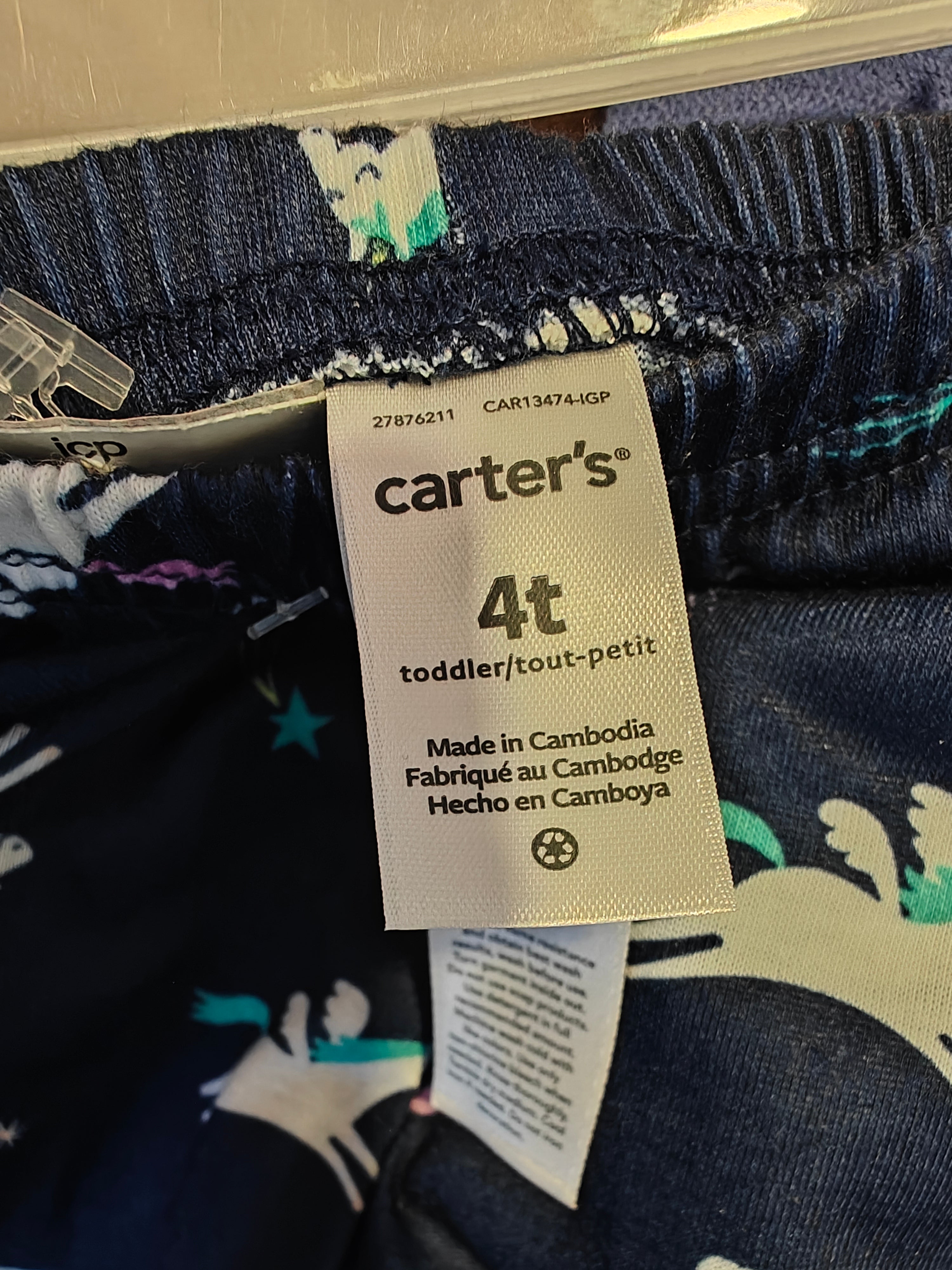 Pantalón de Pijama Carter's para Niña - Diseño Unicornios (Talla 4T)