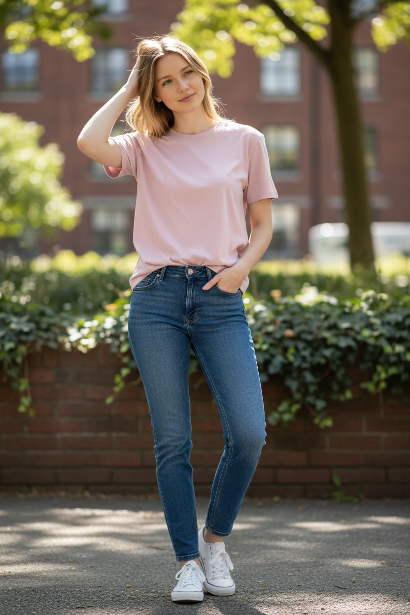 Polera Bench Premium – 100% Algodón – Rosa Pastel – Talla M