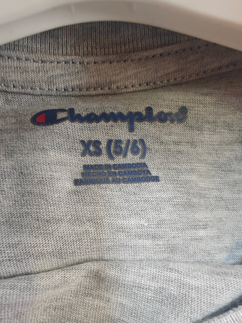 Polera Champion Classic Script - Gris Melange para Niño (Original)