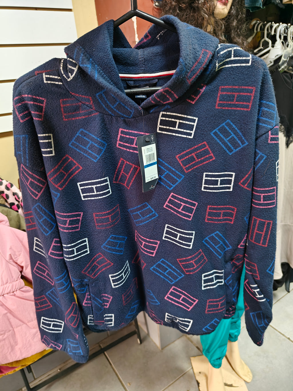 Hoodie Tommy Hilfiger Kids - Estampado Integral de Logotipo (Fleece)