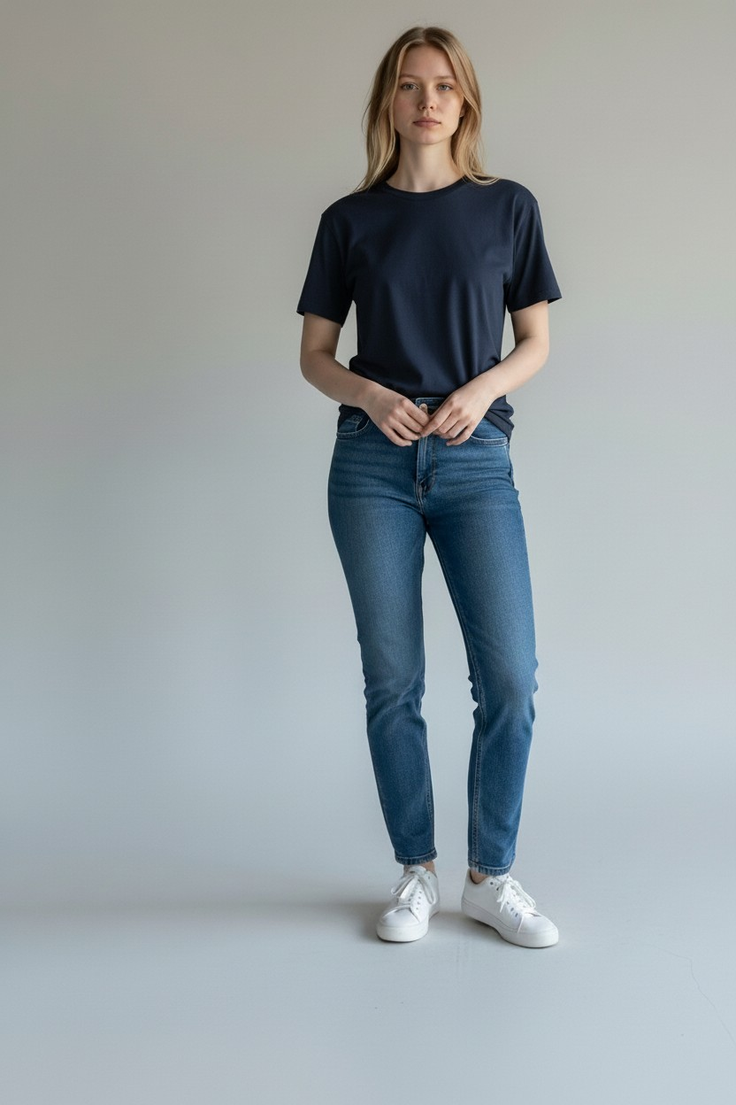 Playera Bench Core Basic – Azul Marino – 100% Algodón Premium - Talla S