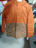 Chamarra Térmica Cat & Jack – Estilo Parka Bicolor (Naranja/Café) talla 12/14 años