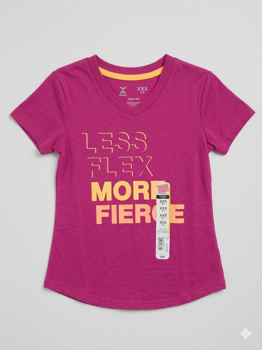 Polera Deportiva Reebok Kids – Edición "More Fierce" – Magenta Quick-Dri de 4 años
